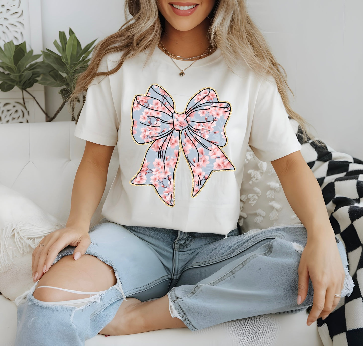 Floral Bow Graphic Tee