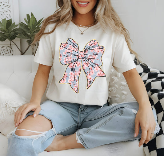 Floral Bow Graphic Tee