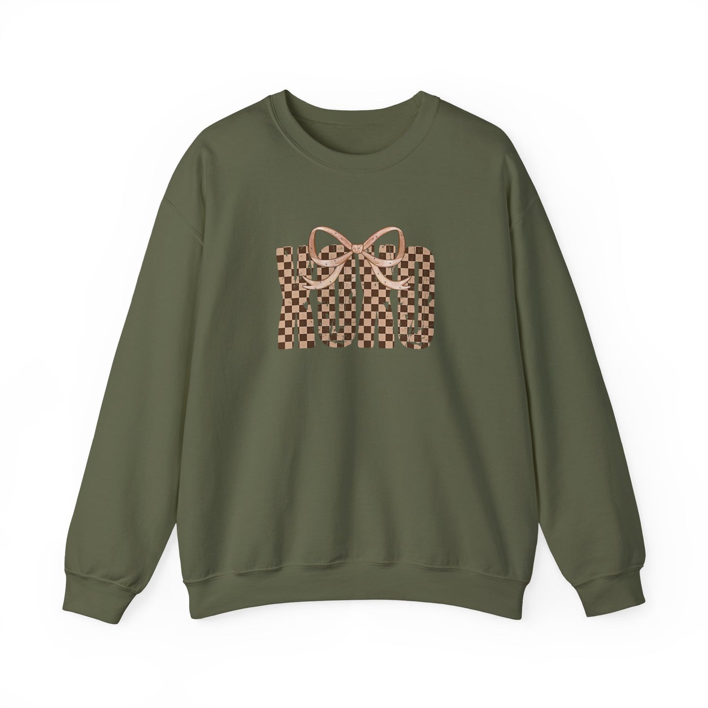 Checkered Bow Crewneck